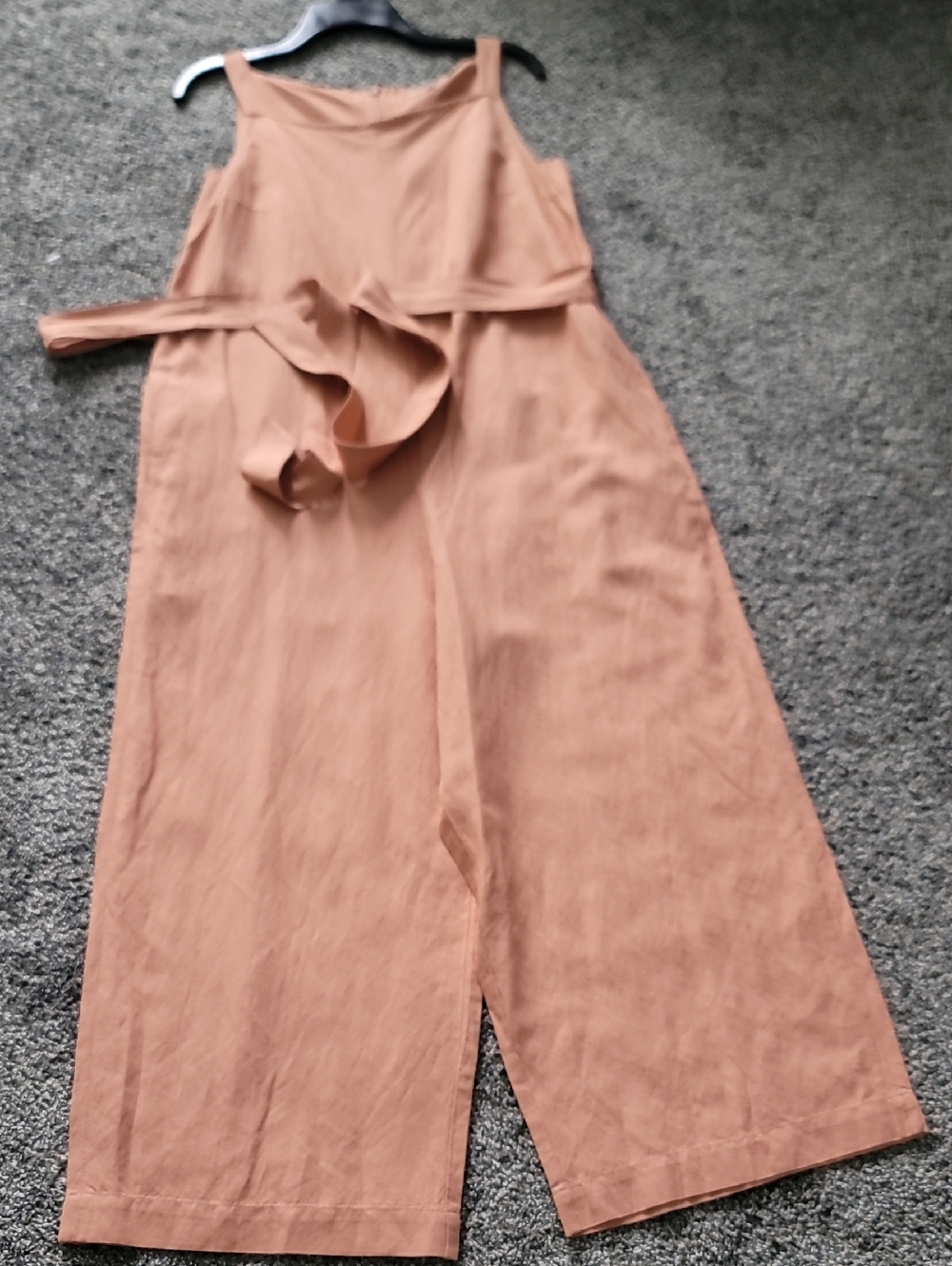 Uniqlo Sleeveless Wide-Leg Jumpsuit in Dusty Peach
